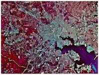 Infrared images, infrared photos of US cities, infrared photos of earth, Infrared photo of BaltimoreBaltimore 