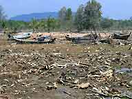 Tsunami destruction in Nam Kem, Thailand